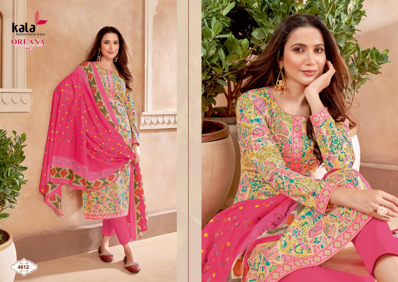 Oreana Vol 4 By Kala Cotton Dress Material Catalog